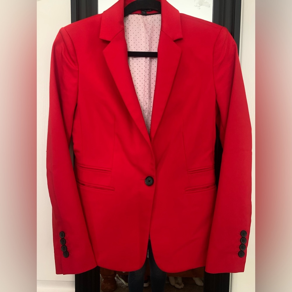 Express Red Single-Button Blazer